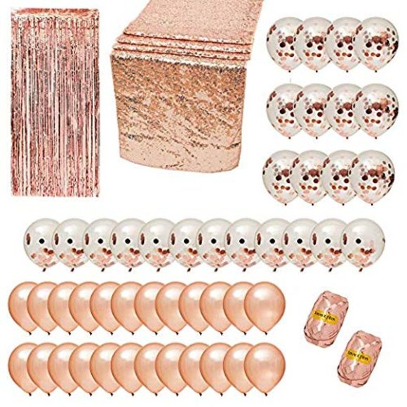 Rose Gold Party Decorations-52 Piece Party Set (New) - Picture 1 of 6